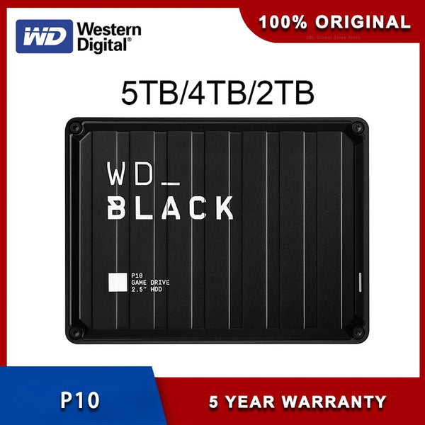 Disco rígido móvel externo hdd 2.5 "compatível com ps4, ps5, xbox um, pc, mac unidade de jogo p10 ocidental do preto de digitas wd 5tb 4t 2t