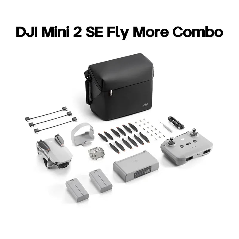 Dji Mini 2 SE Fly Mais Drone Combo, 2.7k, 30fps, Transmissão de vídeo 10km, Tempo máximo de voo 31 min, 38 km, Resistência ao vento