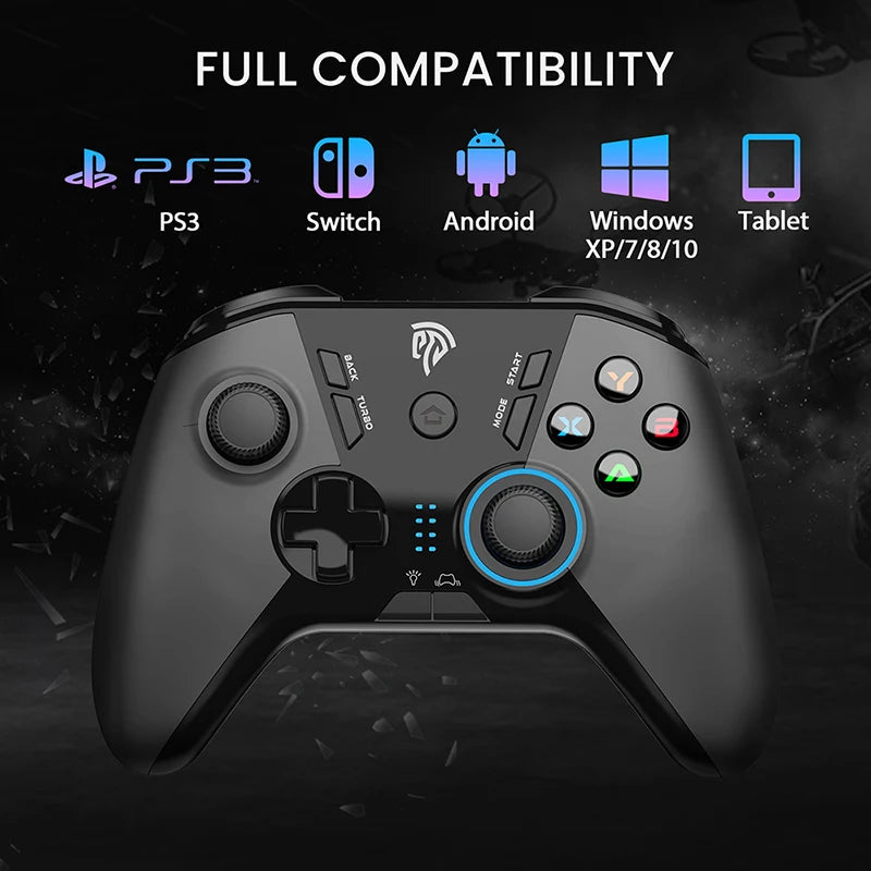 EasySMX-9110 Gamepad sem fio, controlador de PC com botões personalizados, joystick para Windows Steam e Android Smart TV, 2.4G