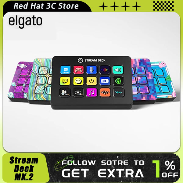 Elgato-Stream Deck MK.2 Multifuncional Painel Console, Live-streaming Designer, Mini Teclado, Desktop Assistant, Escritório Gamer Macro
