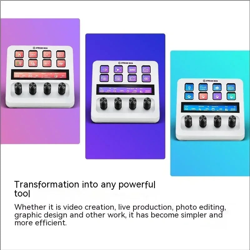 Elgato Stream Multifunctional Console Panel, Mini Teclado, Desktop Assistant, Live-streaming, PS Designer, 4 Knob