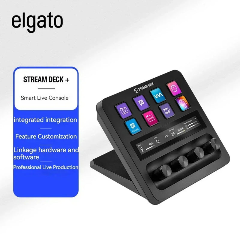 Elgato Stream Multifunctional Console Panel, Mini Teclado, Desktop Assistant, Live-streaming, PS Designer, 4 Knob