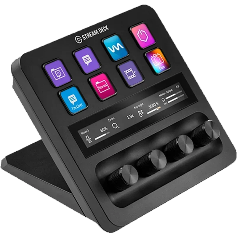 Elgato Stream Multifunctional Console Panel, Mini Teclado, Desktop Assistant, Live-streaming, PS Designer, 4 Knob