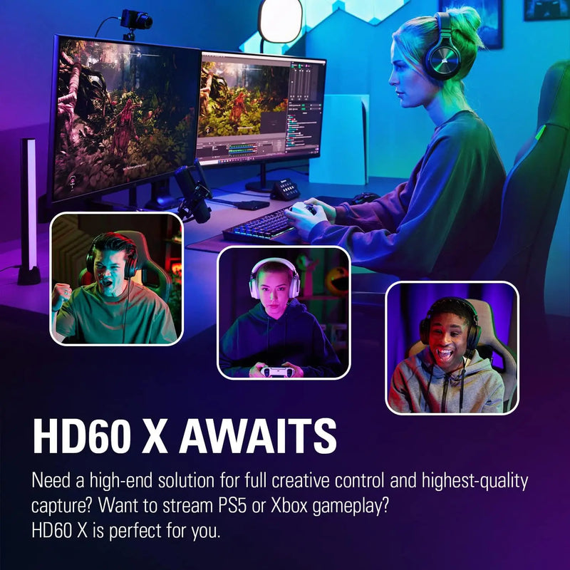 Elgato-placa de captura externa hd60 x, com latência ultra baixa, 1080p60, hdr10 ou 4k30, ps5, ps4/pro