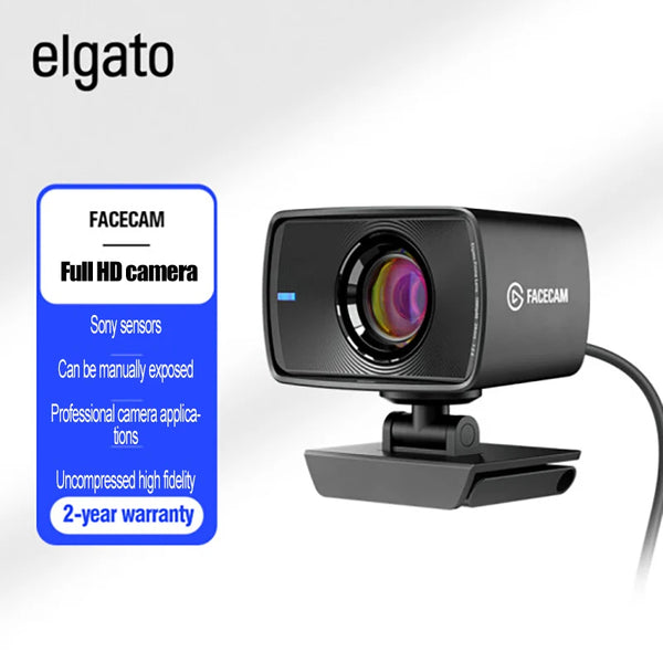 Elgato-webcam full hd para transmissão ao vivo, videochamadas, sensor sony, correção de luz avançada, 1080p60