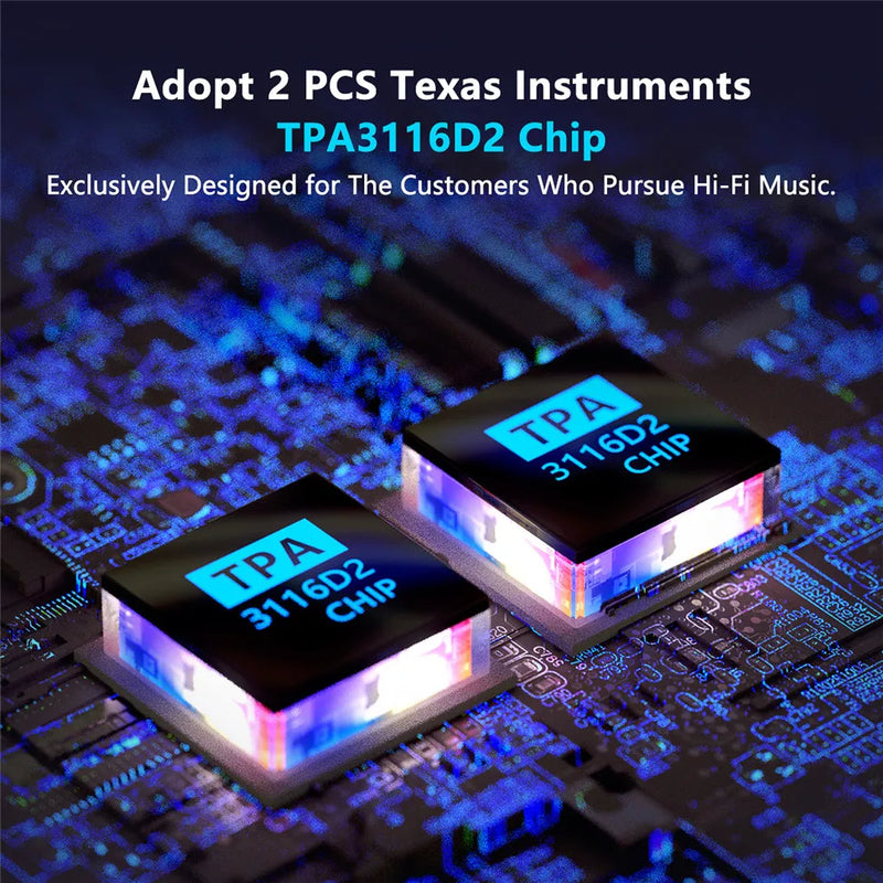 Foci Audio-Bluetooth Amplificador de Potência de Som, 100W Mini HiFi Stereo, Amplificador Classe D, Bass, Treble para Home Theater, TPA3116D2, BT20A