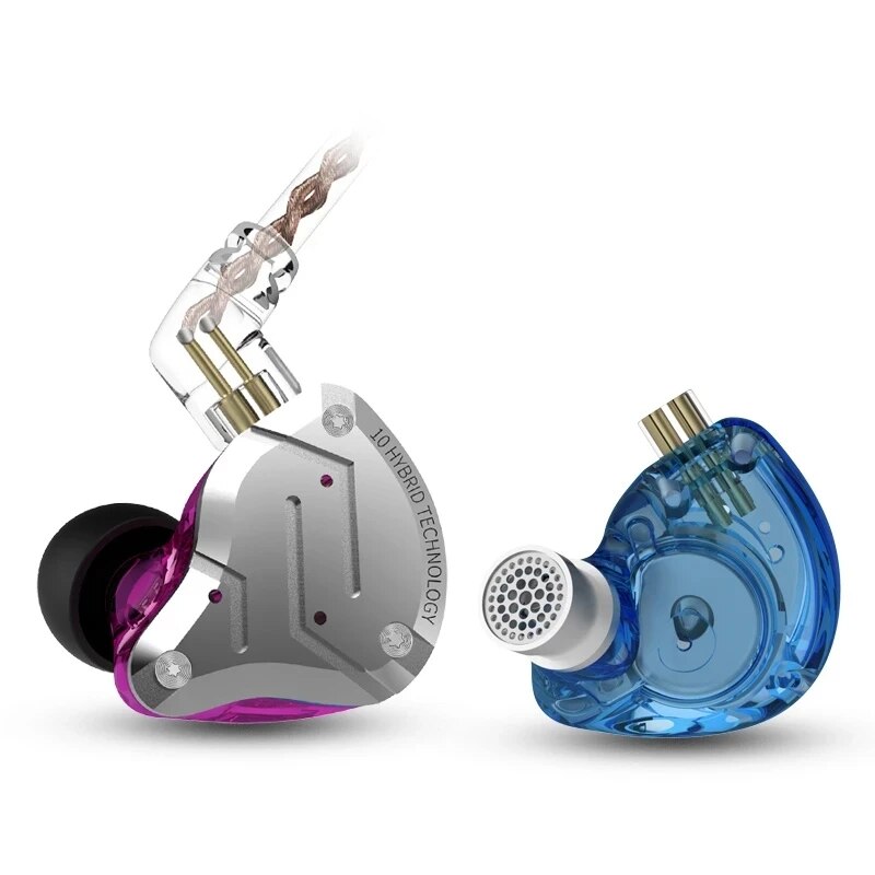 Fones de ouvido de metal híbrido kz zs10 pro, 4ba 1dd, alta fidelidade para graves, monitor esportivo, cancelamento de ruído, zsx, zax, z3