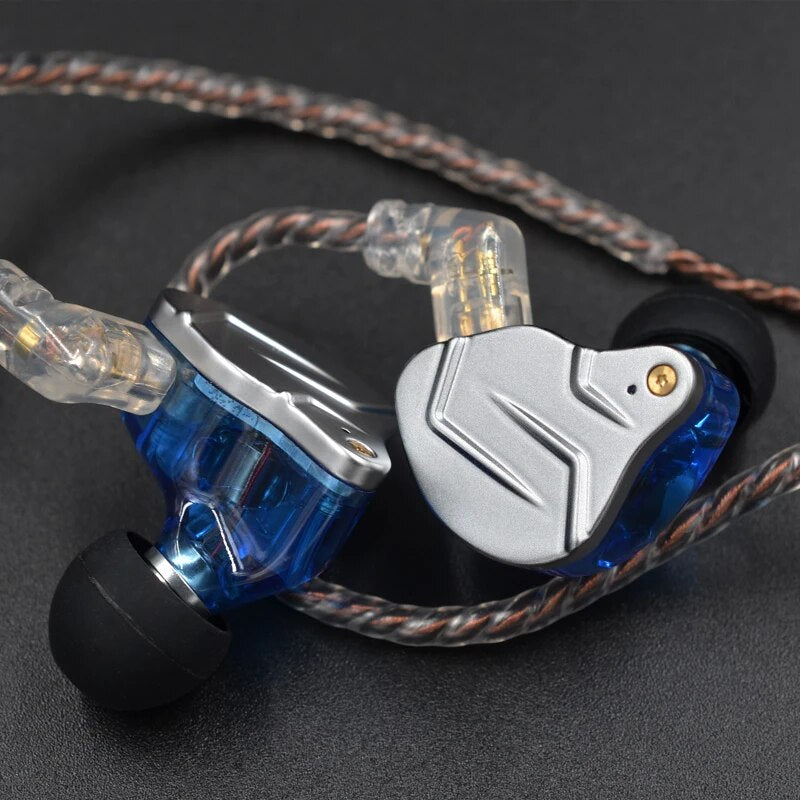 Fones de ouvido híbridos Kz-zsn pro 1ba 1dd, baixo de metal hi-fi, fone de ouvido, esportes, música, fone de ouvido, cabo substituível, zs10 pro zsx zstx