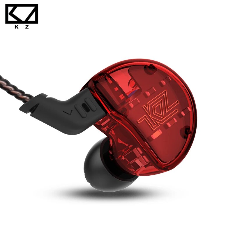 Fones de ouvido kz zs10, 4ba + 1dd, armação dinâmica, alta fidelidade, cancelamento de ruído, monitores, híbrido
