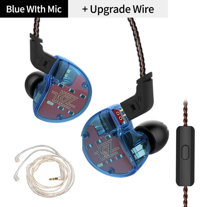 Fones de ouvido kz zs10, 4ba + 1dd, armação dinâmica, alta fidelidade, cancelamento de ruído, monitores, híbrido
