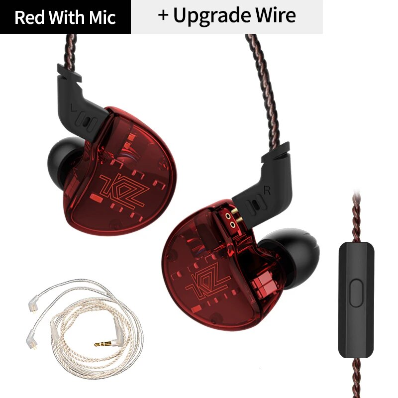 Fones de ouvido kz zs10, 4ba + 1dd, armação dinâmica, alta fidelidade, cancelamento de ruído, monitores, híbrido