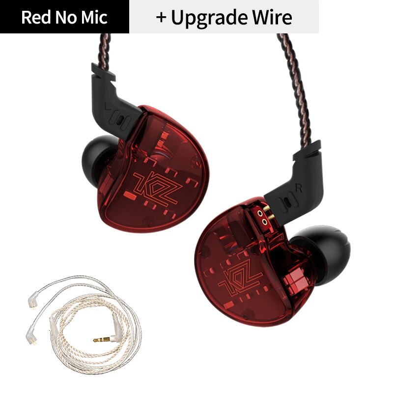 Fones de ouvido kz zs10, 4ba + 1dd, armação dinâmica, alta fidelidade, cancelamento de ruído, monitores, híbrido