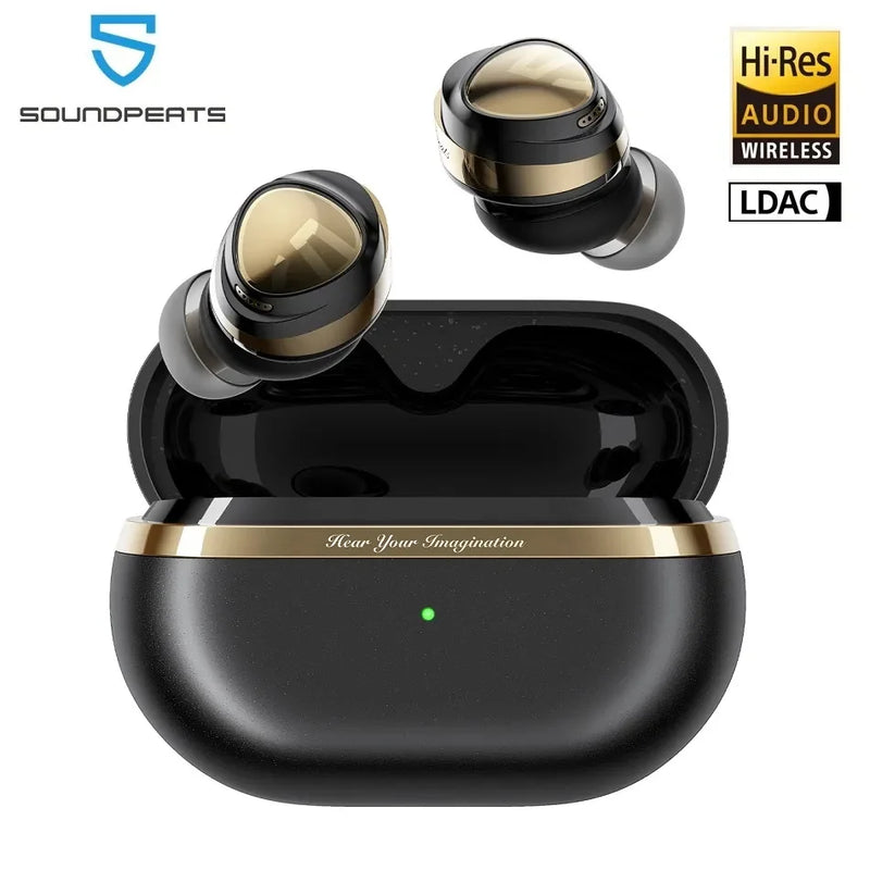 Fones de ouvido sem fio com som estéreo, alta resolução, fones de ouvido Bluetooth V5.3, ENC Dual Mics, áudio Hi-Fi, LDAC, ANC, Bluetooth V5.3