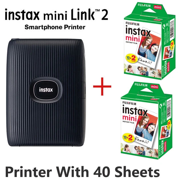 Fujifilm-Impressora Instax Mini Link 2 Câmera Fotográfica, Aplicativo Smart Phone, Máquina de filme, Novo