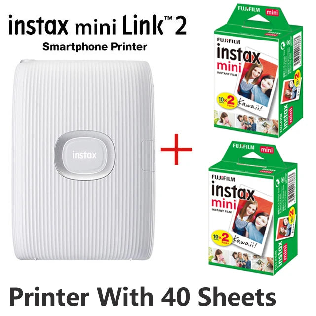 Fujifilm-Impressora Instax Mini Link 2 Câmera Fotográfica, Aplicativo Smart Phone, Máquina de filme, Novo