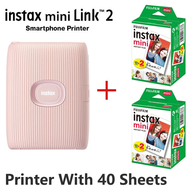 Fujifilm-Impressora Instax Mini Link 2 Câmera Fotográfica, Aplicativo Smart Phone, Máquina de filme, Novo