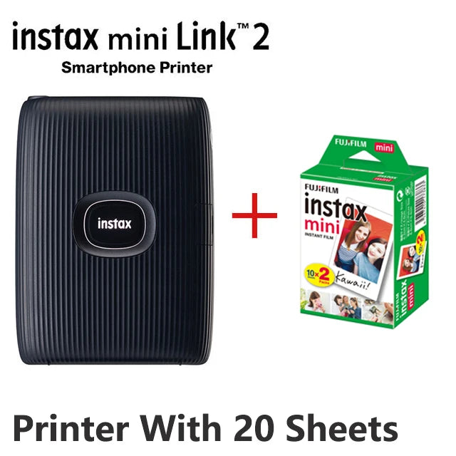 Fujifilm-Impressora Instax Mini Link 2 Câmera Fotográfica, Aplicativo Smart Phone, Máquina de filme, Novo