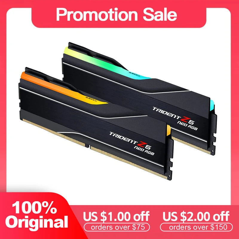 G. Habilidade-Trident Z5 NEO RGB Desktop Memory, AMD Expo, 2x16GB, 2x32GB, 2x24 GB Ram, SDRAM de 288 pinos, DDR5 6000MHz, Dual Channel