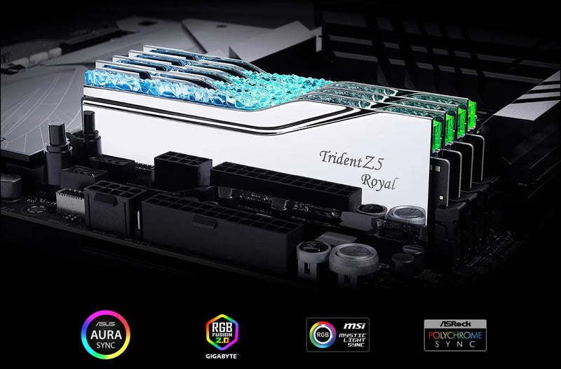 G.Skill Trident Z5 Royal DDR5 Series 2x16GB / 2x24GB 6400MHz 7200MHz 8000MHz 8400MHz 288 pinos 1.4V Memória de desktop de canal duplo