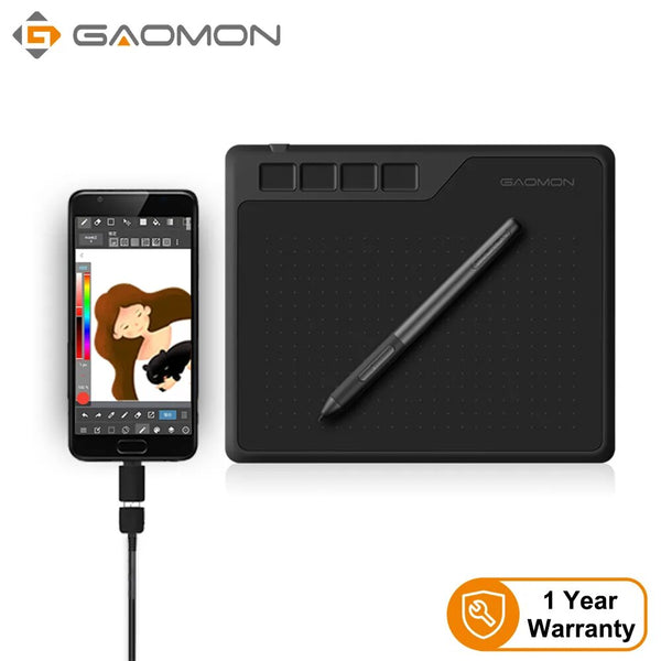 GAOMON-S620 Tablet gráfico digital, 6.5x4 ", desenho e pintura, OSU, 8192 caneta de nível, suporte Android Windows Mac OS