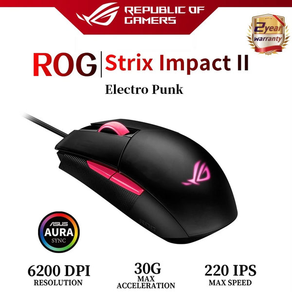 Gamer Deluxe Asus Rog Strix Impact Ii Electro Punk Gaming Mouse Ambidestro Ergon Ômico Rgb Mouse Óptico 6200 Dpi Asus Store Oficial Pc Gamer Ergonomico Sem Fio Gaming Setup Acessorios Para Notebook Gadgets Computador