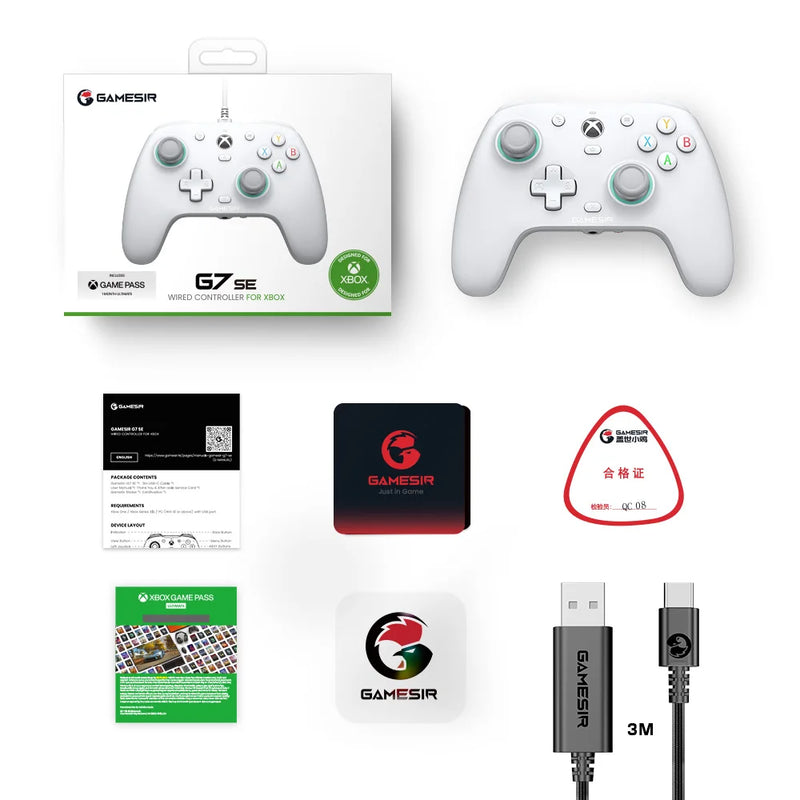 Gamesir-controlador com fio g7 se, gamepad para xbox série x, série s, xbox um, com efeito hall, joystick e gatilho