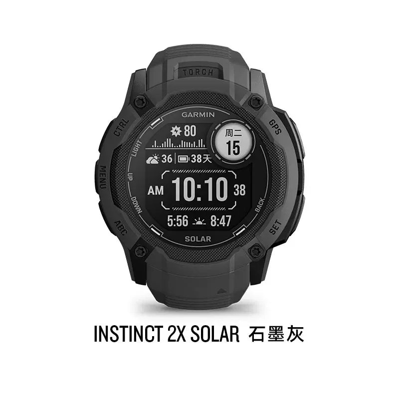 Garmin Instinct 2X Solar Smartwatch, GPS robusto, lanterna LED embutida, carregamento solar, novo