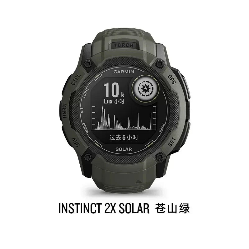 Garmin Instinct 2X Solar Smartwatch, GPS robusto, lanterna LED embutida, carregamento solar, novo