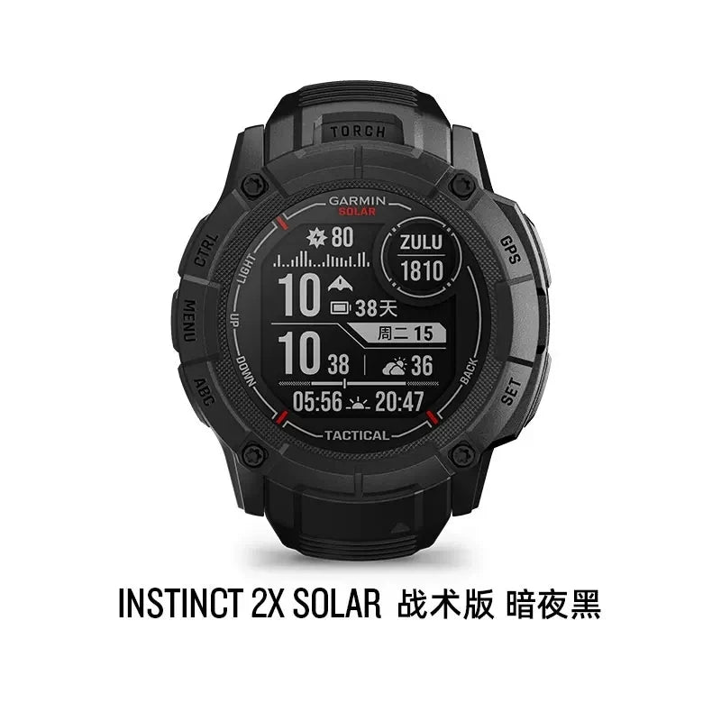 Garmin Instinct 2X Solar Smartwatch, GPS robusto, lanterna LED embutida, carregamento solar, novo