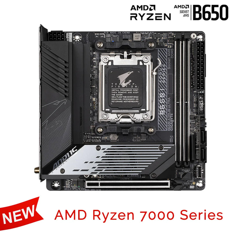 Gigabyte-B650I Placa-mãe AORUS Ultra AM5, Placa-mãe AMD B650, Desktop Mini-ITX, Série DDR5 Ryzen 7000, CPU M.2 64GB, Novo