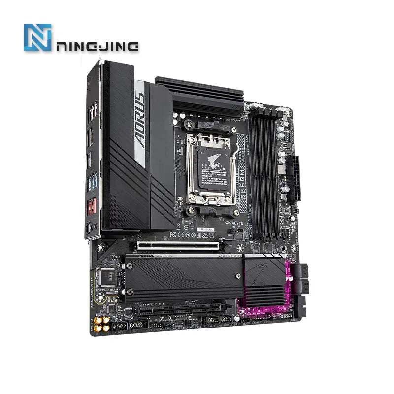 Gigabyte-B650M Placa-mãe Aorus Elite, Alimentação de 12 + 2 + 1 Fase, Micro-ATX, AMD B650, DDR5, 6600 MHz, M.2, USB 3.2, Soquete 192G, AM5, Novo