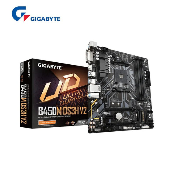 Gigabyte-Placa-mãe dobro do soquete AM4 do canal, B450M, DS3H, V2, Micro-ATX, AMD B450, DDR4, 2933MHz, M.2, USB 3.1, 128G, Novo
