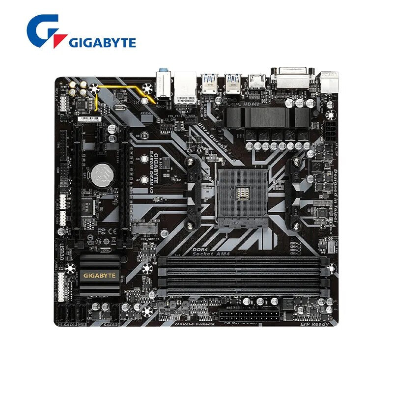 Gigabyte-Placa-mãe dobro do soquete AM4 do canal, B450M, DS3H, V2, Micro-ATX, AMD B450, DDR4, 2933MHz, M.2, USB 3.1, 128G, Novo