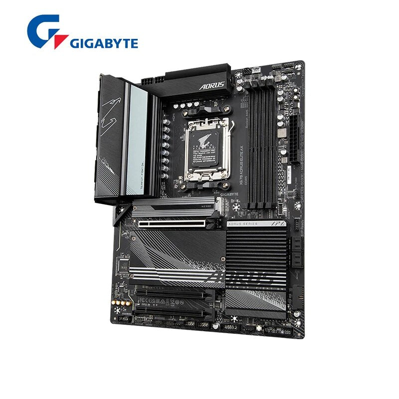 Gigabyte-X670 AORUS ELITE AX AMD Ryzen, Wi-Fi 6E, ATX, X670, DDR5, 6666 OC, M.2, 2.5Gbps, soquete 192G, suporte AM5, novo™7000