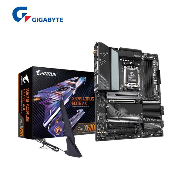 Gigabyte-X670 AORUS ELITE AX AMD Ryzen, Wi-Fi 6E, ATX, X670, DDR5, 6666 OC, M.2, 2.5Gbps, soquete 192G, suporte AM5, novo™7000