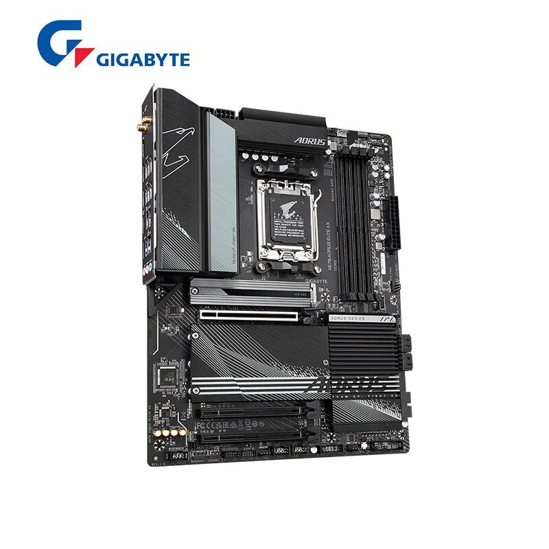 Gigabyte-X670 AORUS ELITE AX AMD Ryzen, Wi-Fi 6E, ATX, X670, DDR5, 6666 OC, M.2, 2.5Gbps, soquete 192G, suporte AM5, novo™7000