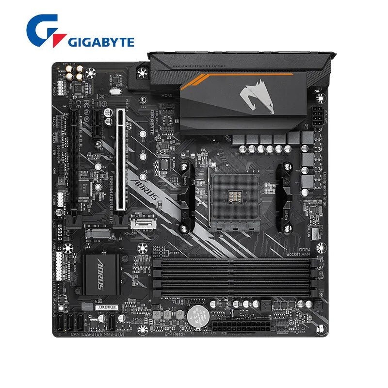 Gigabyte ga b550m aorus elite novo micro-atx amd b550 ddr4 4733 (o. c.) mhz m.2 usb3.2 128g tomada de canal duplo am4 placa-mãe