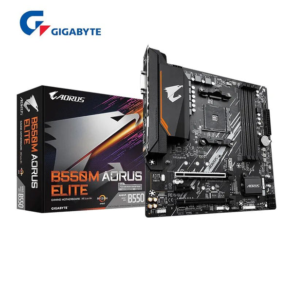 Gigabyte ga b550m aorus elite novo micro-atx amd b550 ddr4 4733 (o. c.) mhz m.2 usb3.2 128g tomada de canal duplo am4 placa-mãe