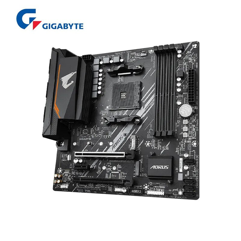 Gigabyte ga b550m aorus elite novo micro-atx amd b550 ddr4 4733 (o. c.) mhz m.2 usb3.2 128g tomada de canal duplo am4 placa-mãe