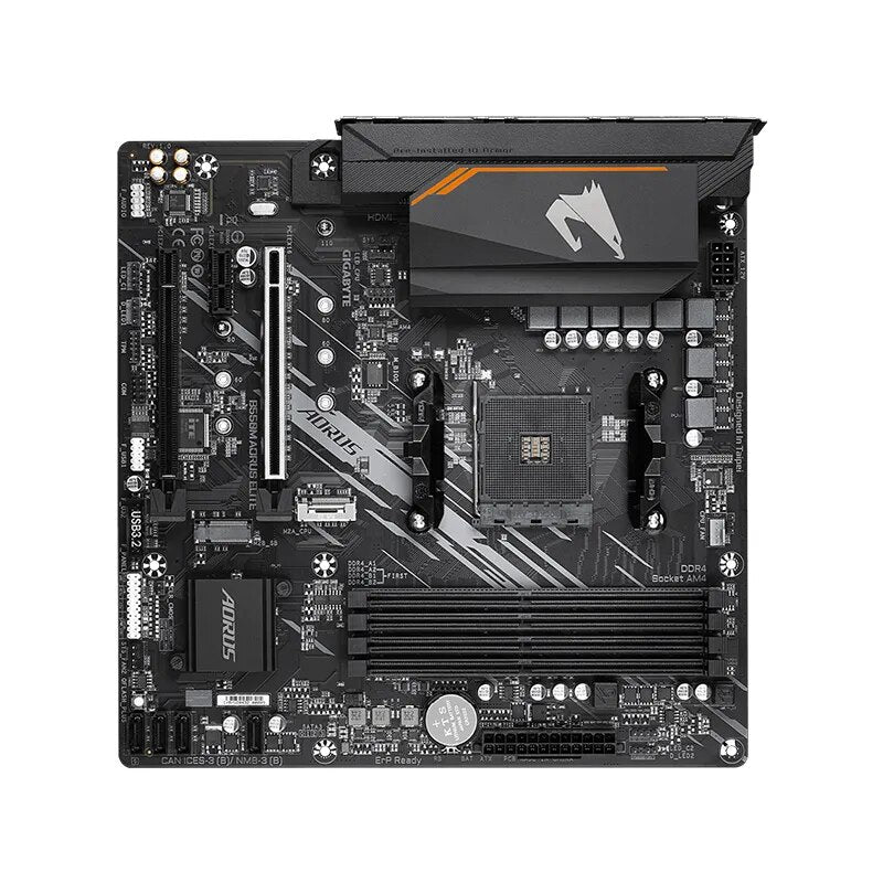 Gigabyte ga b550m aorus elite novo micro-atx amd b550 ddr4 4733 (o. c.) mhz m.2 usb3.2 128g tomada de canal duplo am4 placa-mãe