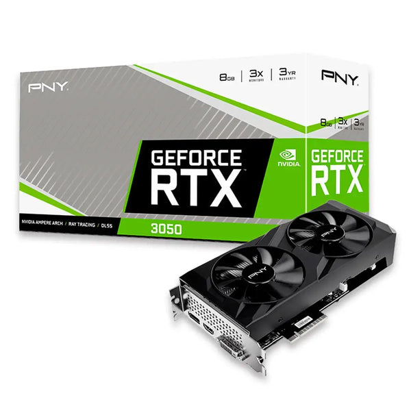 Gpu NV RTX3050 8GB GDDR6 128BITS Verto Dual FAN PNY VCG30518DFBPB1