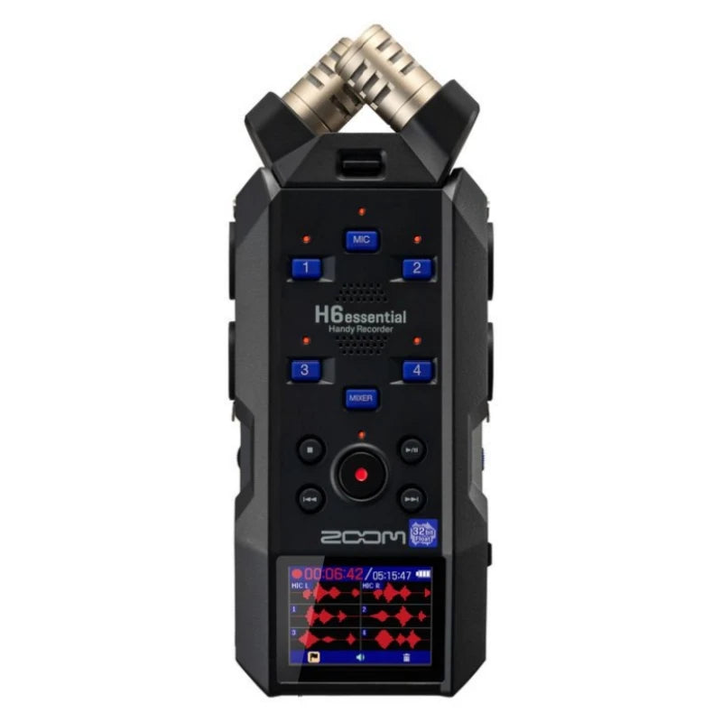 Gravador Zoom H6essential novo 32 bits, 6 faixas, microfones X/Y, uso profissional, NCM 8519.81.90