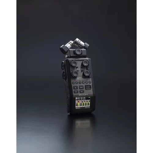 Gravador portátil portátil Zoom H6 com cápsula de Mic único, todo preto, 6-Input, 6-Track