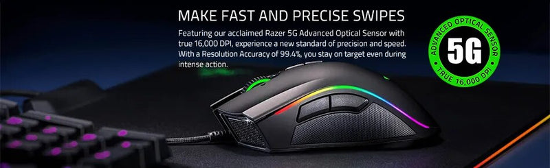 Rato para jogos Razer-Mamba Elite Edition, Chroma Light, 16000 DPI, em caixa de varejo, novo