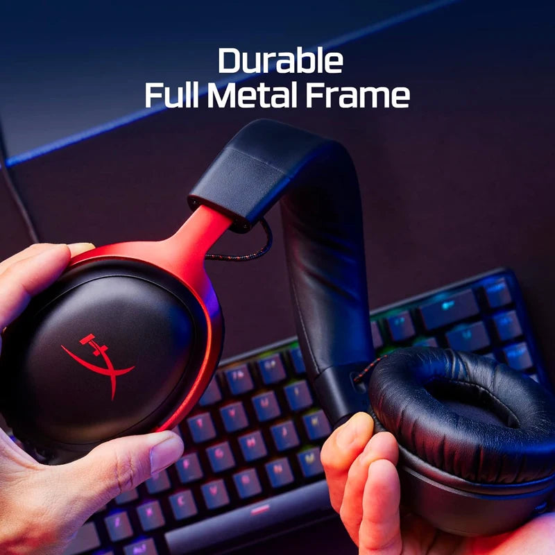 Headset gamer sem fio Hyperx cloud 3, com cancelamento de ruído, com microfone, nuvem iii