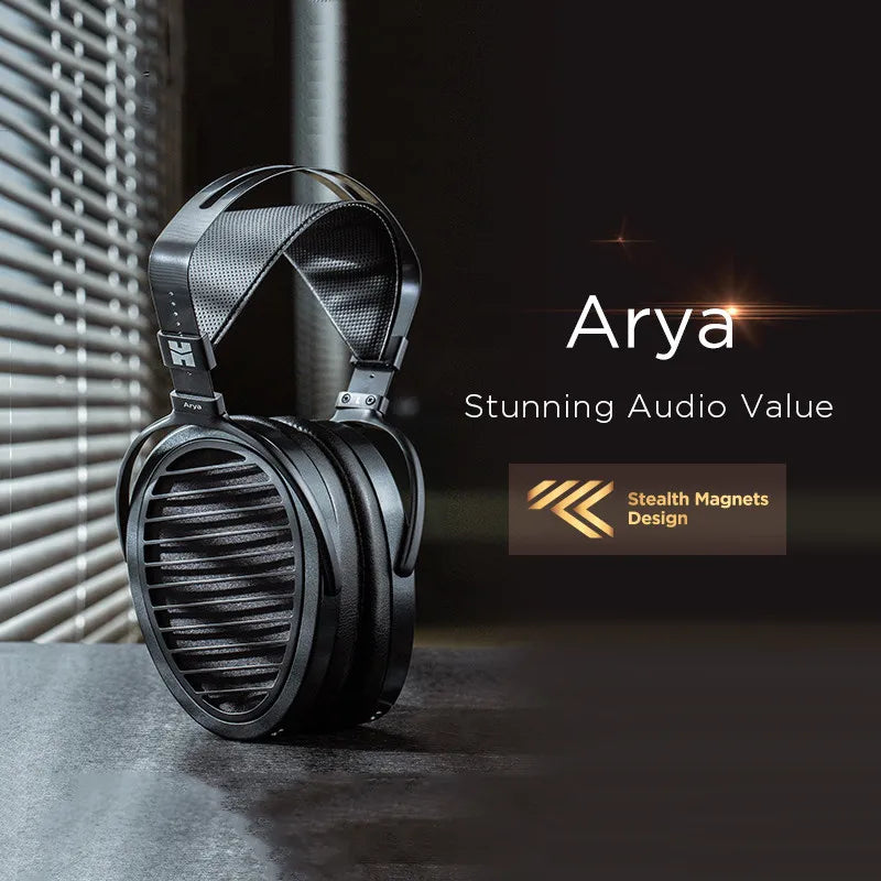 HifiMan Arya Headphone Magnético, Versão Magnet Stealth, Over-Ear Planar, Audiófilos, Full-Size, Hi-Fi, Casa e Estúdio, Original