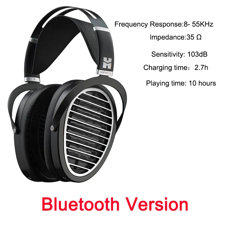 Hifiman ananda bluetooth fones de ouvido de tamanho completo stealth ímã planar magnético de alta fidelidade open-back design cabo removível