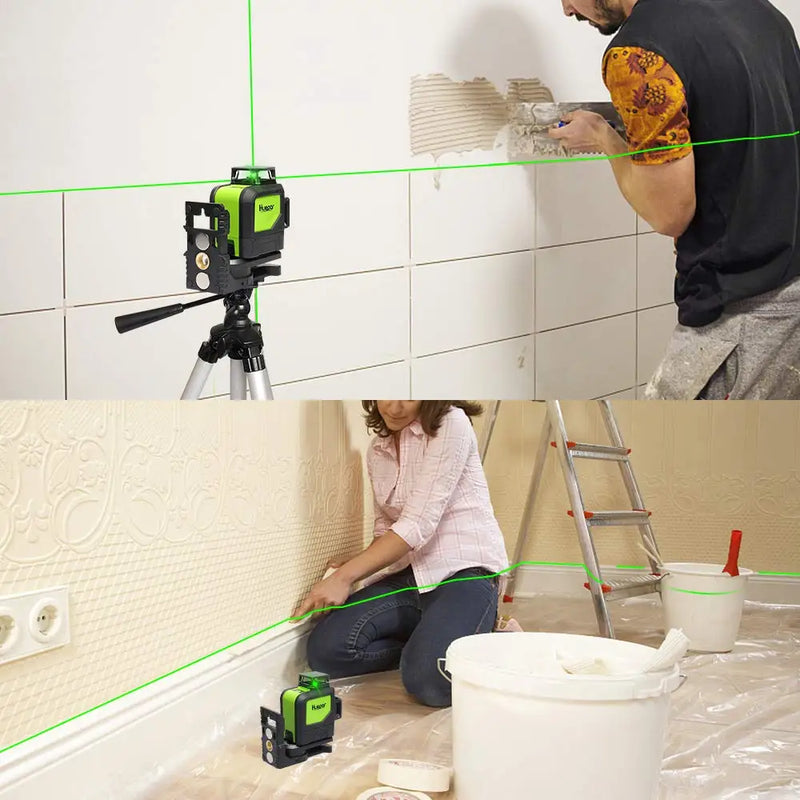 Huepar-Self-Nivelamento Green Beam Laser Level, 360 Graus Linha Cruzada, 8 Linhas, Multi Modo De Pulso Ao Ar Livre, 902CG