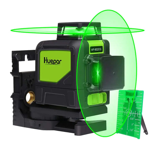 Huepar-Self-Nivelamento Green Beam Laser Level, 360 Graus Linha Cruzada, 8 Linhas, Multi Modo De Pulso Ao Ar Livre, 902CG