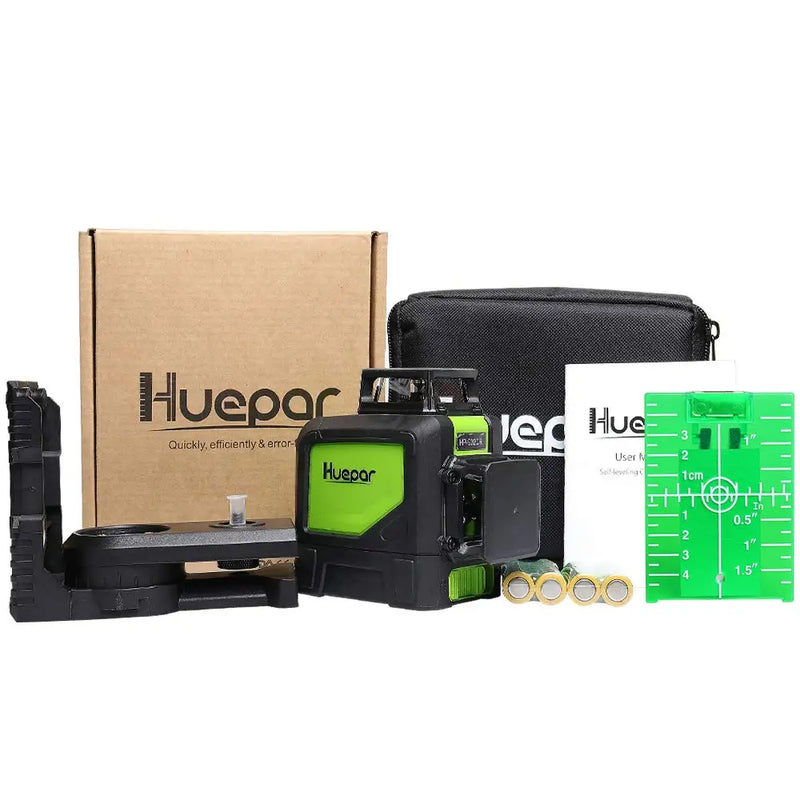 Huepar-Self-Nivelamento Green Beam Laser Level, 360 Graus Linha Cruzada, 8 Linhas, Multi Modo De Pulso Ao Ar Livre, 902CG